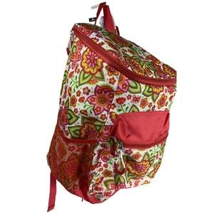Crane Backpack Cooler New Pink Flower Theme One Green Floral
